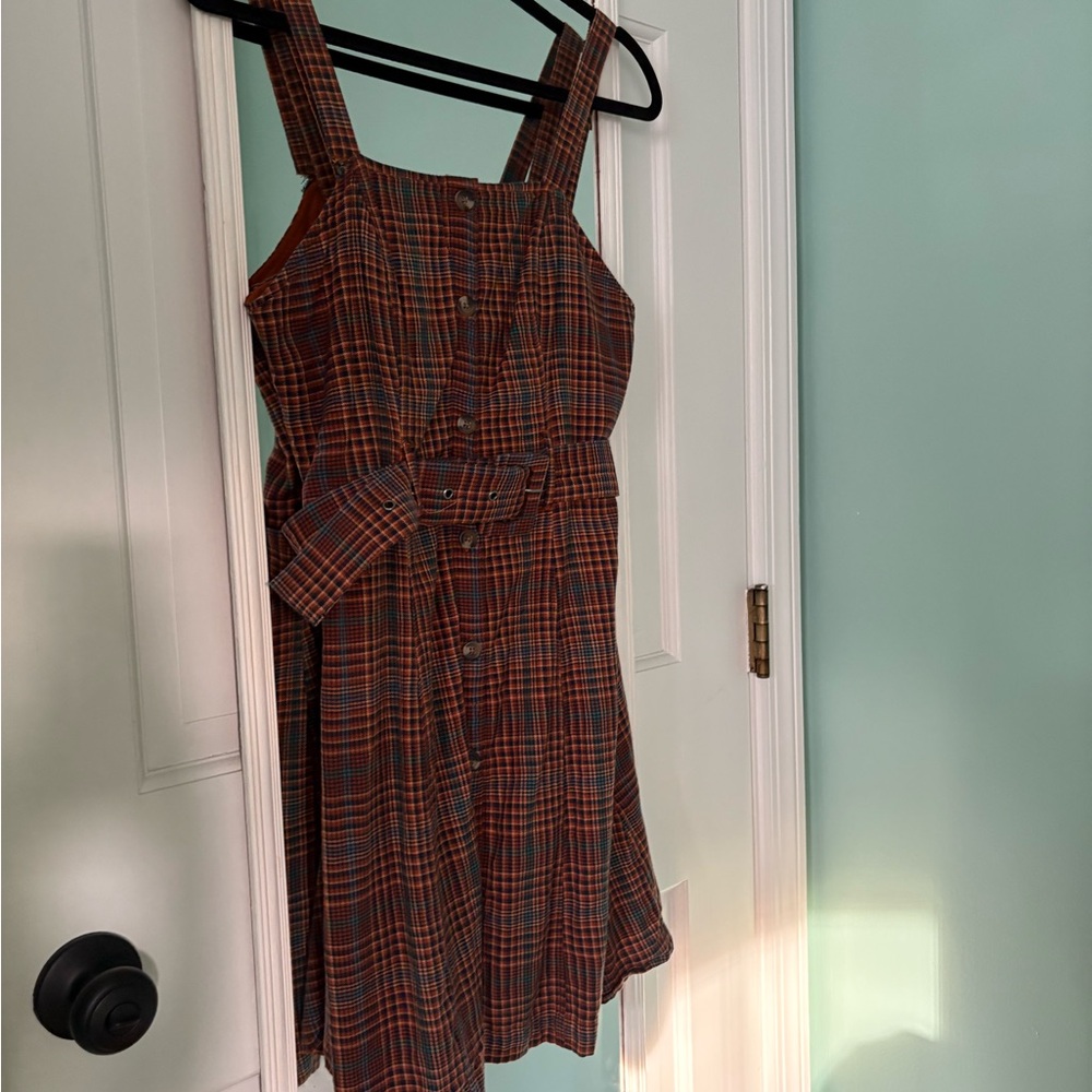 American Eagle Plaid Mini Dress with Belt
